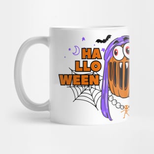 Woman monster with pumpkin head Mug